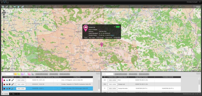 GPS Fahrzeugortung online und live im Webportal